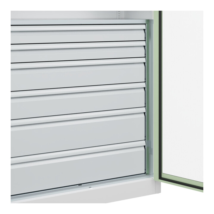 C+P Armoire à charges lourdes Acurado Pro 1950 x 1000 x 500 mm blanc/vert