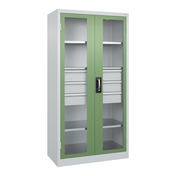 C+P Armoire à charges lourdes Acurado Pro 1950 x 1000 x 500 mm gris/vert