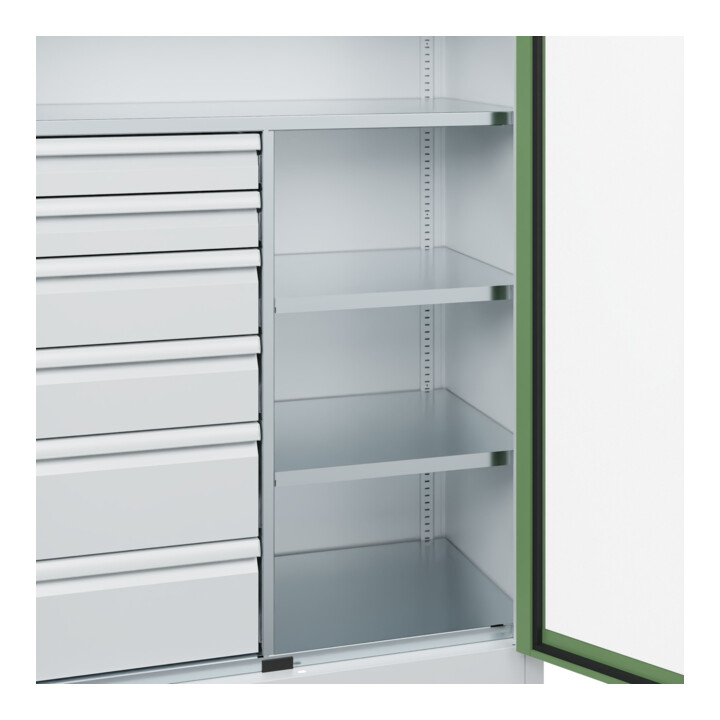 C+P Armoire à charges lourdes Acurado Pro 1950 x 1000 x 500 mm gris/vert