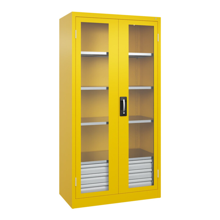 C+P Armoire à charges lourdes Acurado Pro 1950 × 1000 × 500 mm jaune