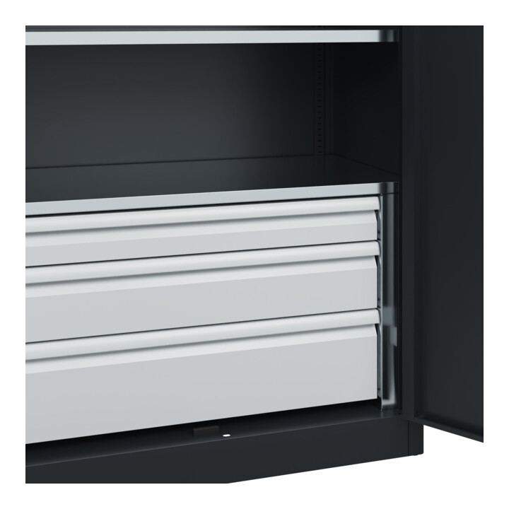 C+P Armoire à charges lourdes Acurado Pro 1950 × 1000 × 500 mm noir-gris
