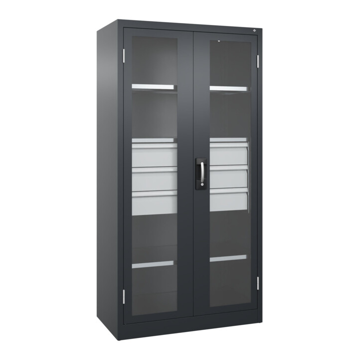 C+P Armoire à charges lourdes Acurado Pro 1950 × 1000 × 500 mm noir-gris