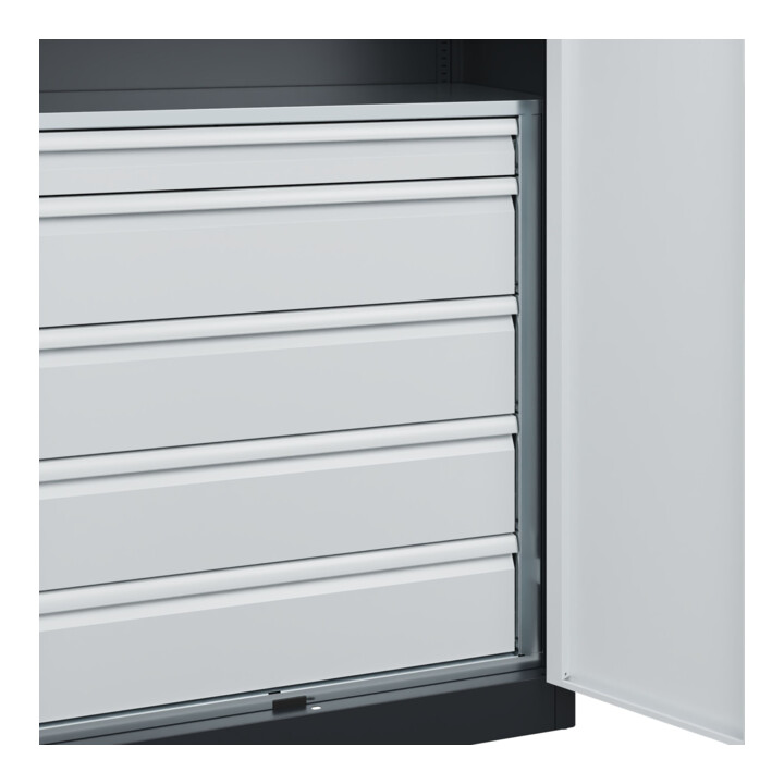 C+P Armoire à charges lourdes Acurado Pro 1950 x 1000 x 500 mm noir/gris