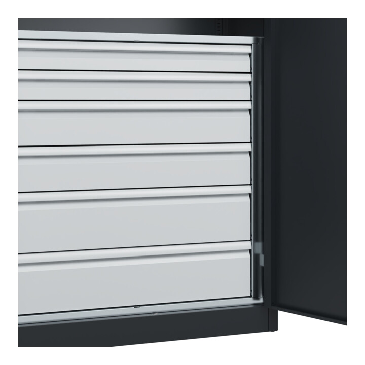 C+P Armoire à charges lourdes Acurado Pro 1950 × 1000 × 500 mm noir-gris