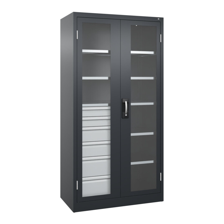 C+P Armoire à charges lourdes Acurado Pro 1950 × 1000 × 500 mm noir-gris