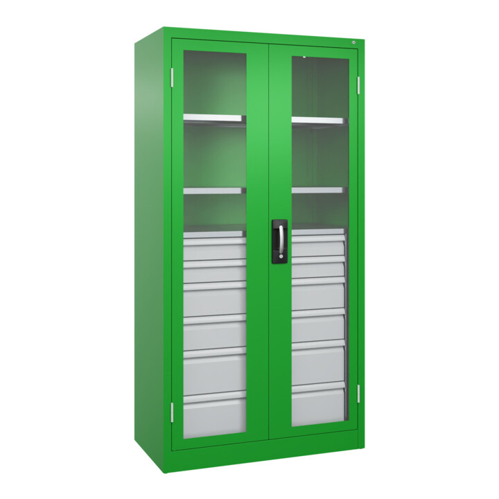 C+P Armoire à charges lourdes Acurado Pro 1950 x 1000 x 500 mm vert pur