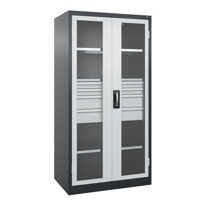 C+P Armoire à charges lourdes Acurado Pro 1950 x 1000 x 600 mm 7021/7035
