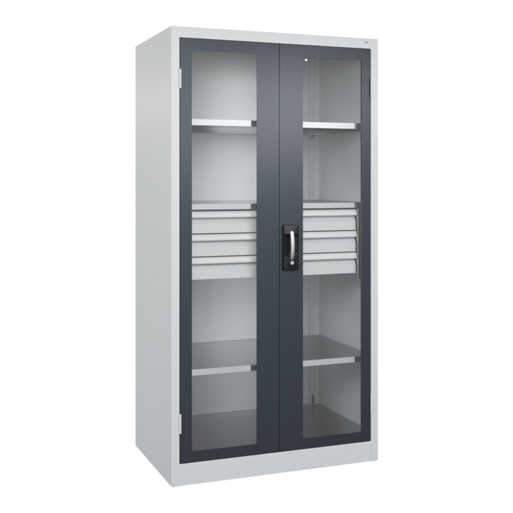 C+P Armoire à charges lourdes Acurado Pro 1950 x 1000 x 600 mm 7035/7016