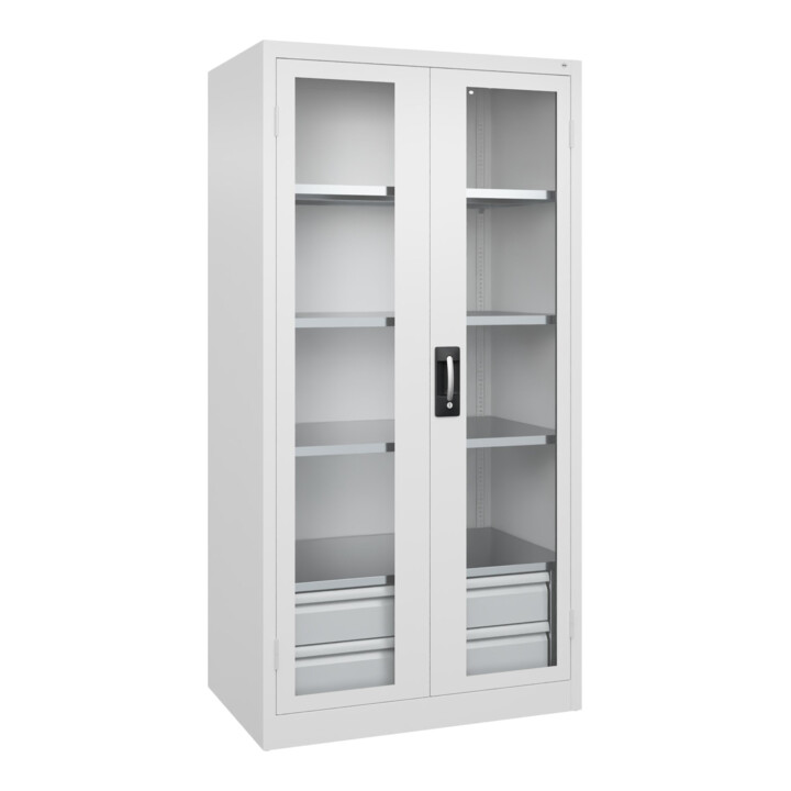 C+P Armoire à charges lourdes Acurado Pro 1950 x 1000 x 600 mm avec tiroirs blanc