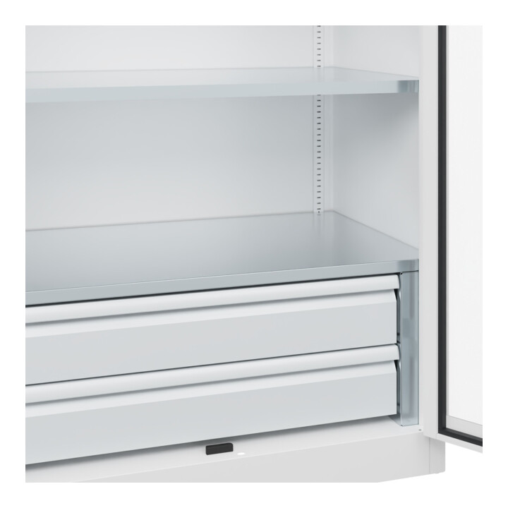 C+P Armoire à charges lourdes Acurado Pro 1950 x 1000 x 600 mm avec tiroirs blanc