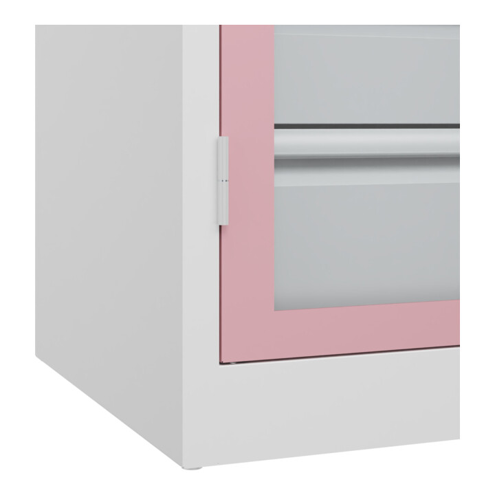 C+P Armoire à charges lourdes Acurado Pro 1950 x 1000 x 600 mm blanc/rose