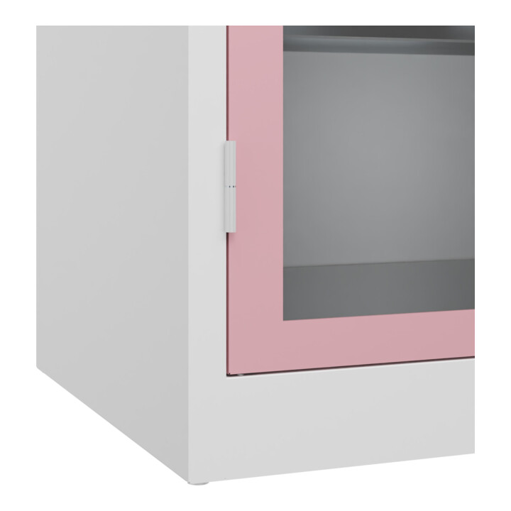 C+P Armoire à charges lourdes Acurado Pro 1950 x 1000 x 600 mm blanc/rose