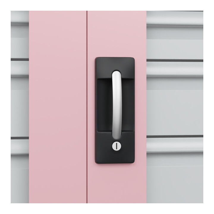 C+P Armoire à charges lourdes Acurado Pro 1950 x 1000 x 600 mm blanc/rose