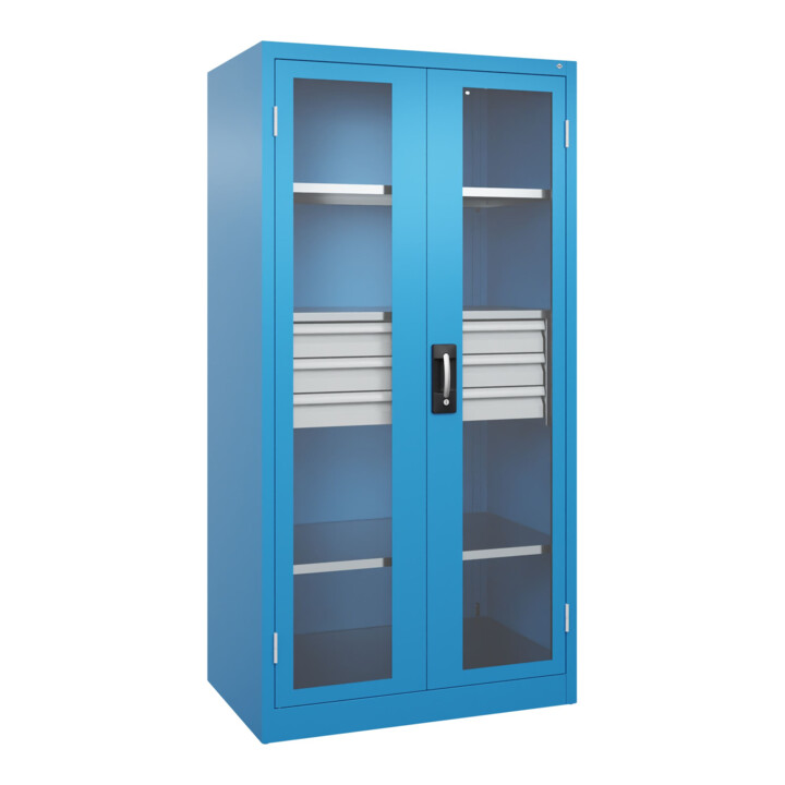 C+P Armoire à charges lourdes Acurado Pro 1950 × 1000 × 600 mm bleu