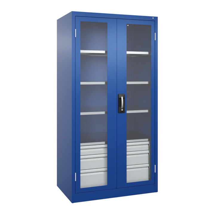 C+P Armoire à charges lourdes Acurado Pro 1950 × 1000 × 600 mm bleu