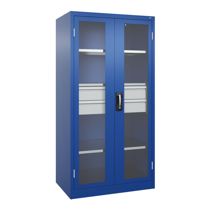 C+P Armoire à charges lourdes Acurado Pro 1950 × 1000 × 600 mm bleu