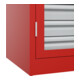 C+P Armoire à charges lourdes Acurado Pro 1950 x 1000 x 600 mm rouge