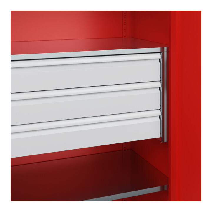 C+P Armoire à charges lourdes Acurado Pro 1950 × 1000 × 600 mm rouge