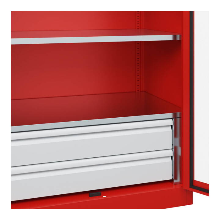 C+P Armoire à charges lourdes Acurado Pro 1950 × 1000 × 600 mm rouge