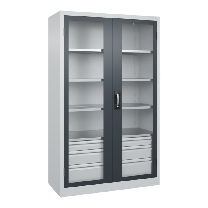 C+P Armoire à charges lourdes Acurado Pro 1950 x 1200 x 500 mm 7035/7016