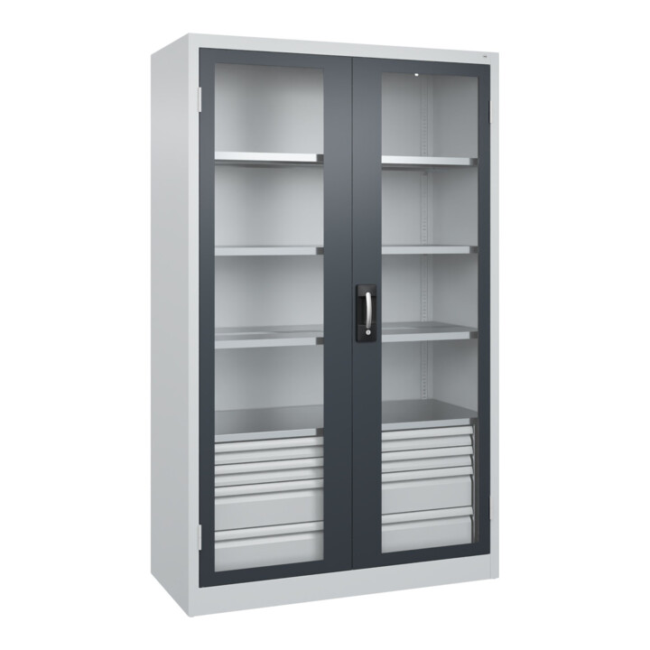 C+P Armoire à charges lourdes Acurado Pro 1950 x 1200 x 500 mm 7035/7016