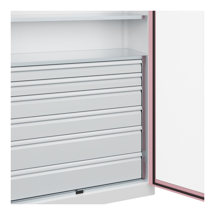 C+P Armoire à charges lourdes Acurado Pro 1950 × 1200 × 500 mm blanc/rose