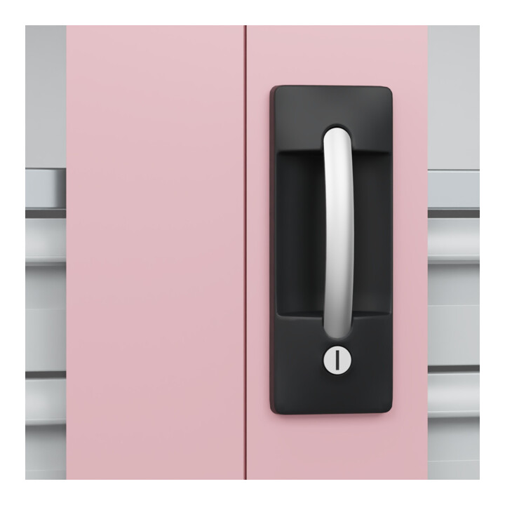 C+P Armoire à charges lourdes Acurado Pro 1950 × 1200 × 500 mm blanc/rose