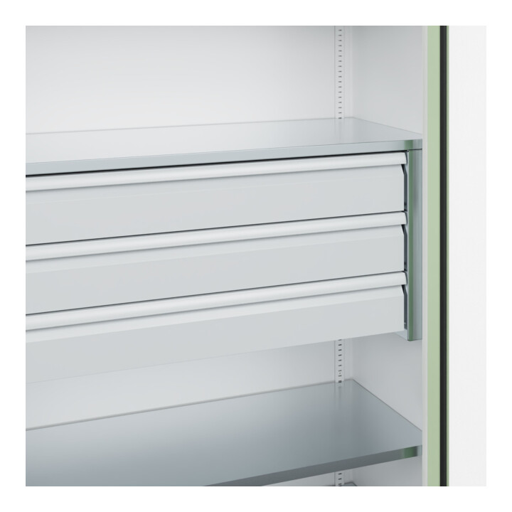 C+P Armoire à charges lourdes Acurado Pro 1950 × 1200 × 500 mm blanc/vert