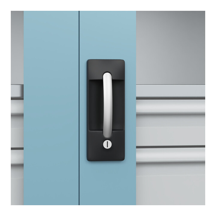 C+P Armoire à charges lourdes Acurado Pro 1950 × 1200 × 500 mm gris/bleu