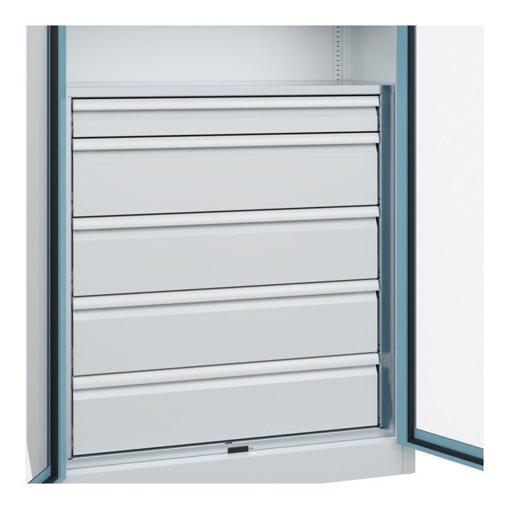 C+P Armoire à charges lourdes Acurado Pro 1950 × 1200 × 500 mm gris/bleu