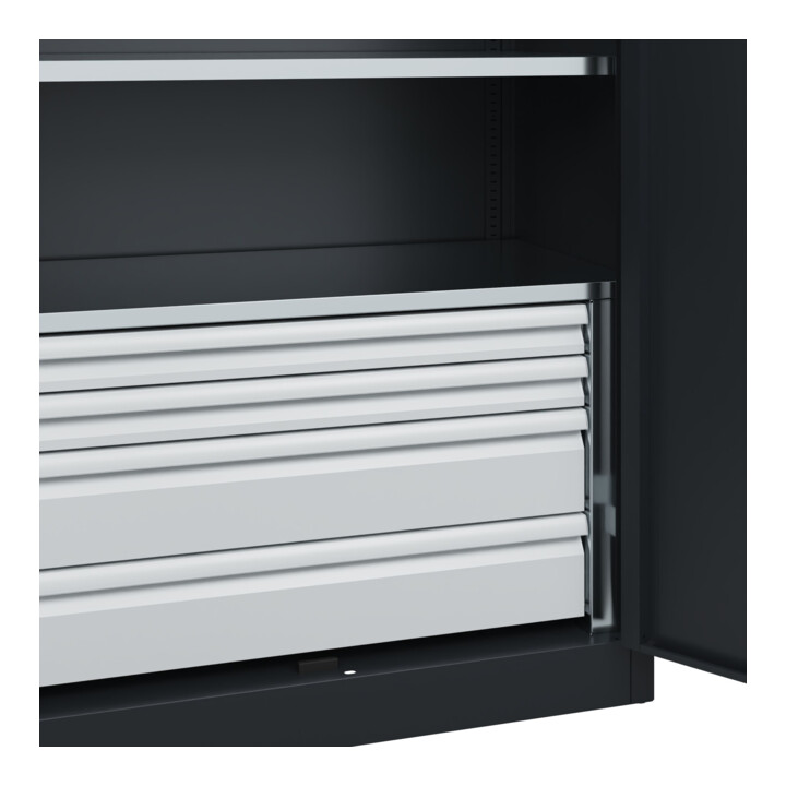 C+P Armoire à charges lourdes Acurado Pro 1950 x 1200 x 500 mm noir-gris
