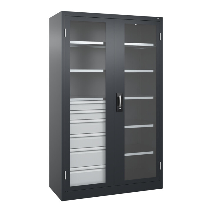 C+P Armoire à charges lourdes Acurado Pro 1950 x 1200 x 500 mm noir-gris