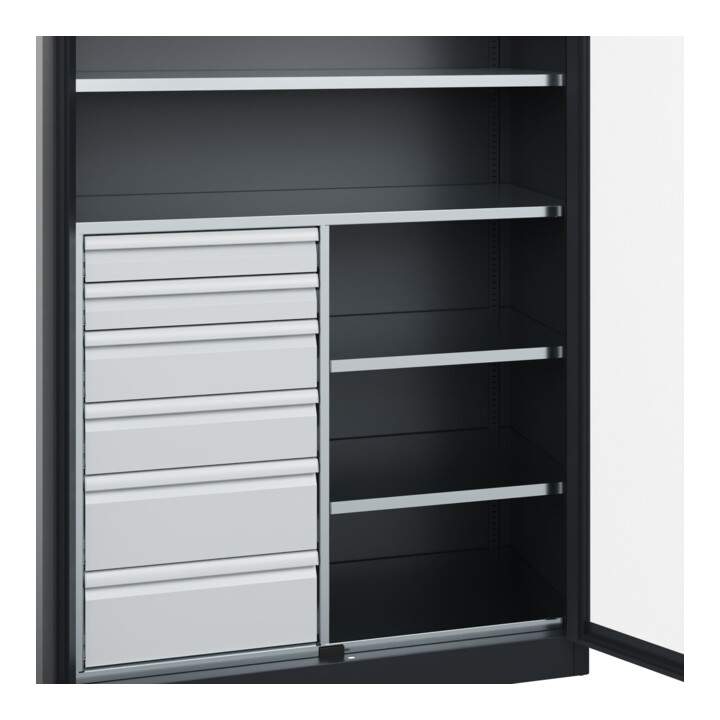C+P Armoire à charges lourdes Acurado Pro 1950 x 1200 x 500 mm noir-gris
