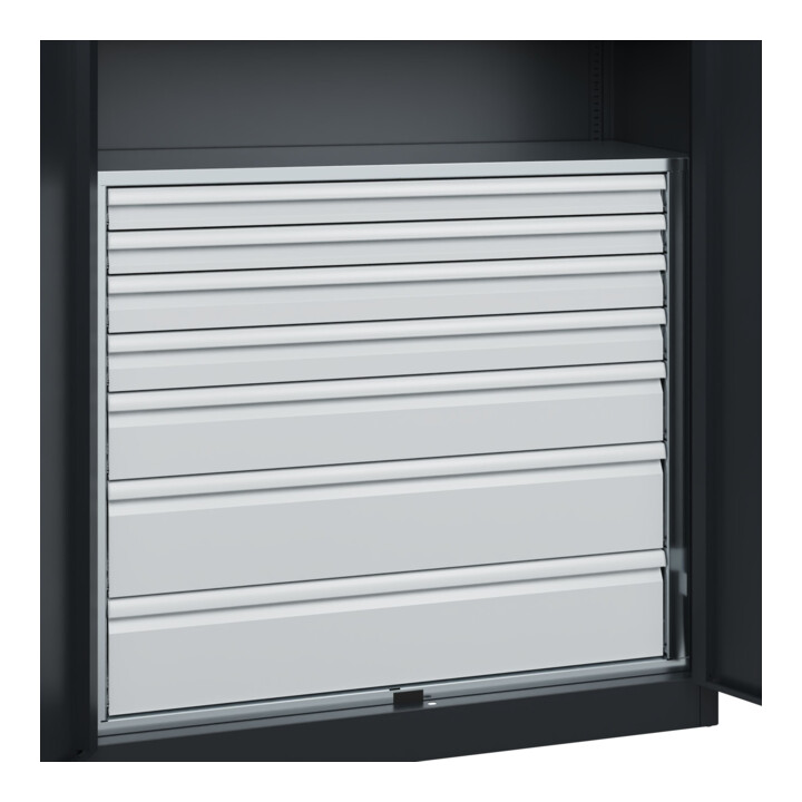 C+P Armoire à charges lourdes Acurado Pro 1950 x 1200 x 500 mm noir-gris