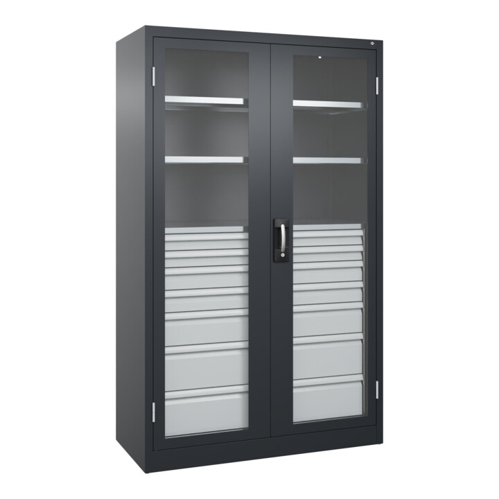 C+P Armoire à charges lourdes Acurado Pro 1950 x 1200 x 500 mm noir-gris