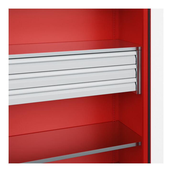 C+P Armoire à charges lourdes Acurado Pro 1950 x 1200 x 500 mm rouge