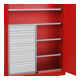 C+P Armoire à charges lourdes Acurado Pro 1950 x 1200 x 500 mm rouge