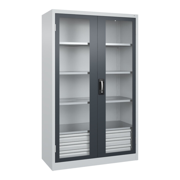 C+P Armoire à charges lourdes Acurado Pro 1950 x 1200 x 600 mm 7035/7016