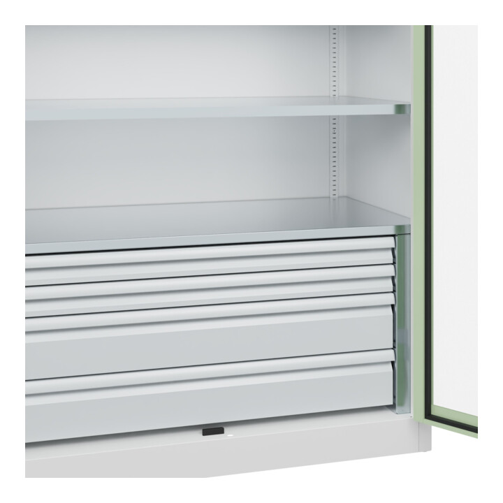 C+P Armoire à charges lourdes Acurado Pro 1950 x 1200 x 600 mm blanc/blanc-vert