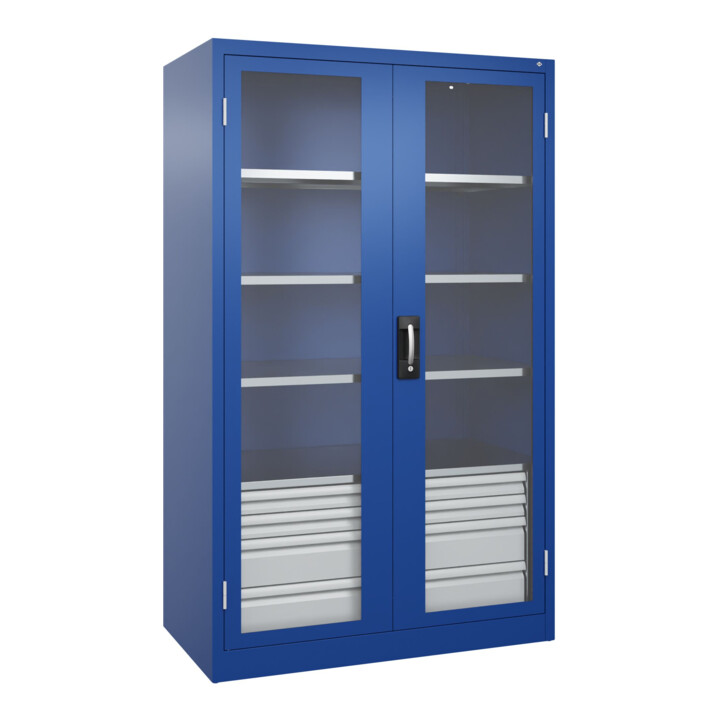 C+P Armoire à charges lourdes Acurado Pro 1950 × 1200 × 600 mm bleu