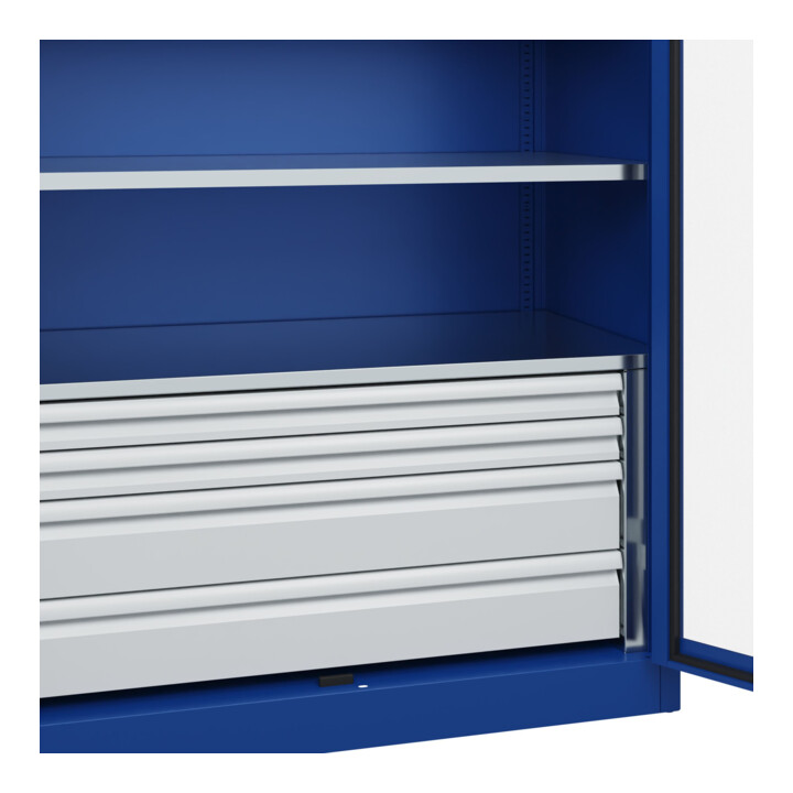 C+P Armoire à charges lourdes Acurado Pro 1950 × 1200 × 600 mm bleu