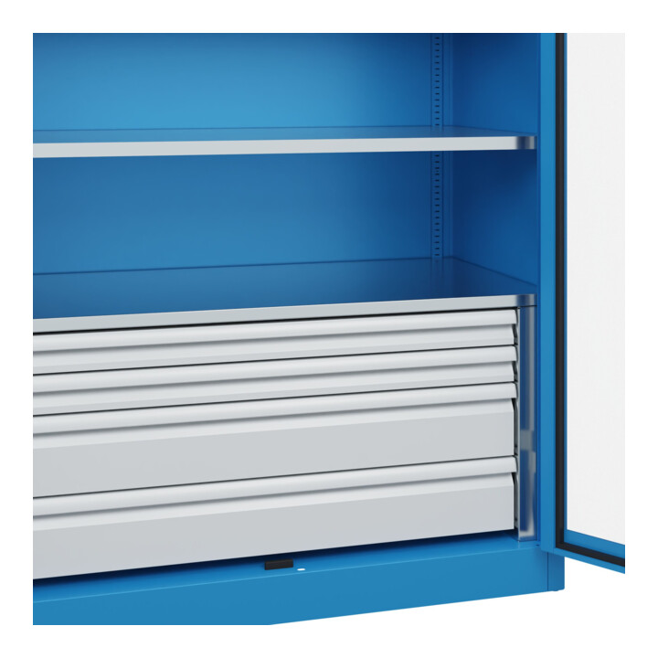 C+P Armoire à charges lourdes Acurado Pro 1950 x 1200 x 600 mm Bleu clair