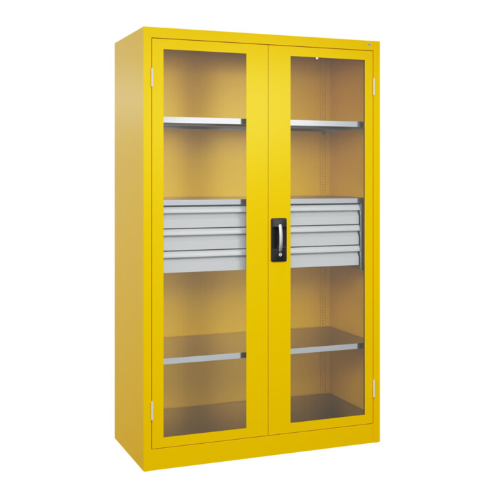 C+P Armoire à charges lourdes Acurado Pro 1950 x 1200 x 600 mm jaune