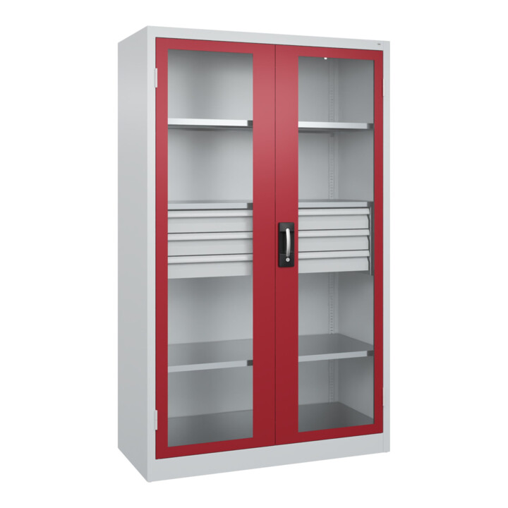 C+P Armoire à charges lourdes Acurado Pro avec tiroirs 1950 x 1200 x 500 mm 7035/3003