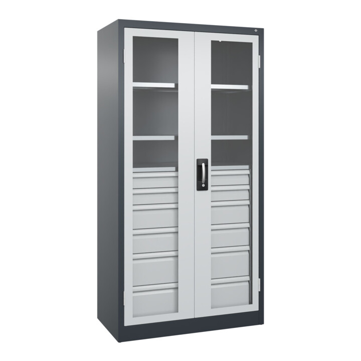 C+P Armoire à charges lourdes avec tiroirs Acurado Pro 1950 x 1000 x 500 mm 7016/7035