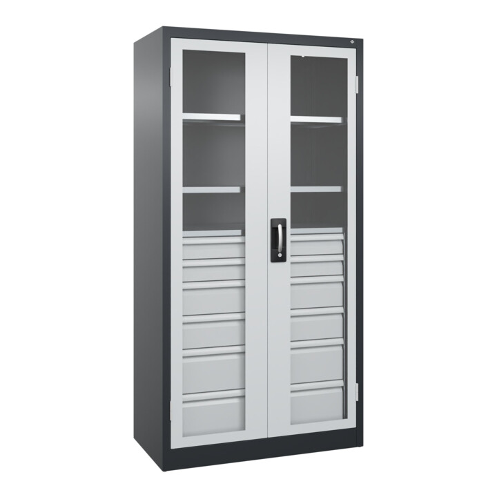 C+P Armoire à charges lourdes avec tiroirs Acurado Pro 1950 x 1000 x 500 mm 7021/7035