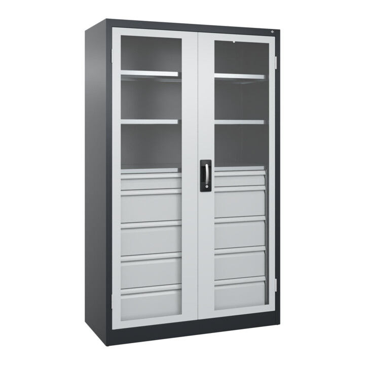C+P Armoire à charges lourdes avec tiroirs Acurado Pro 1950 × 1200 × 500 mm 7021/7035