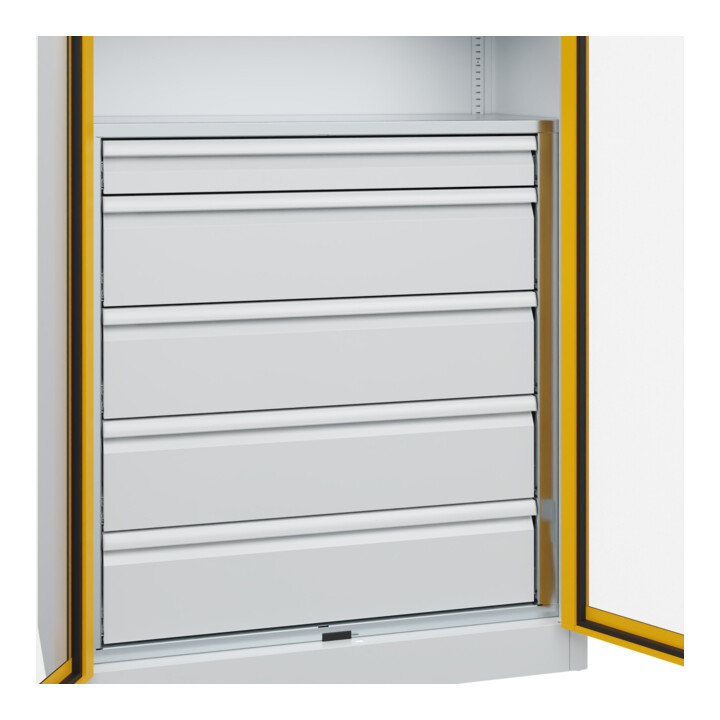 C+P Armoire à charges lourdes avec tiroirs Acurado Pro 1950 × 1200 × 500 mm 7035/1004