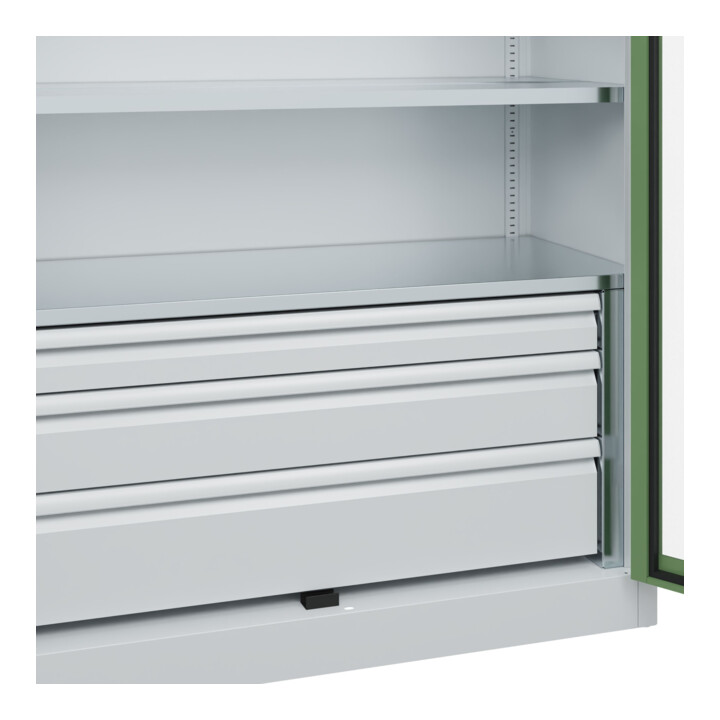 C+P Armoire à charges lourdes avec tiroirs Acurado Pro 1950 × 1200 × 500 mm 7035/6011