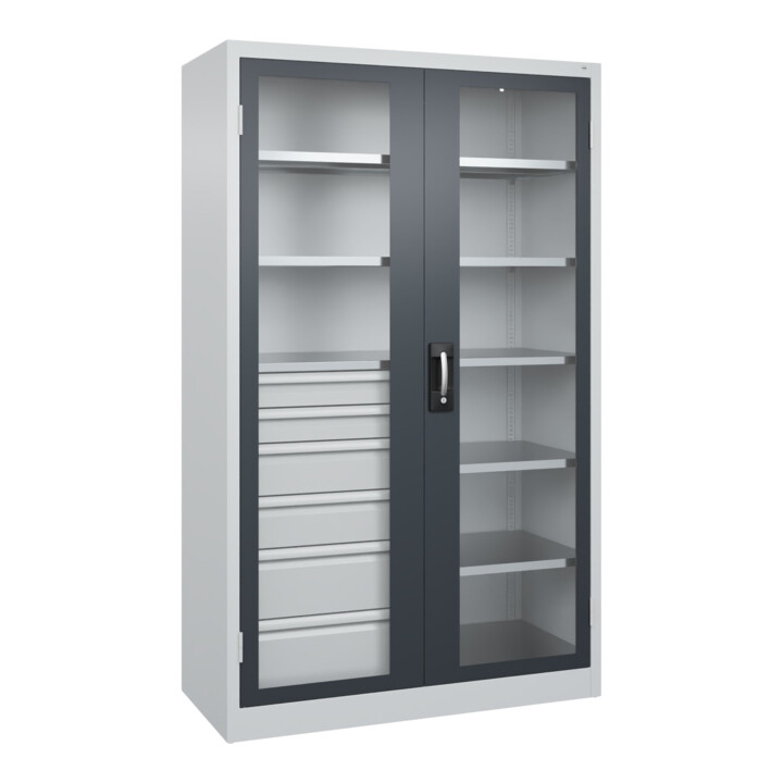 C+P Armoire à charges lourdes avec tiroirs Acurado Pro 1950 x 1200 x 500 mm 7035/7016